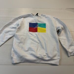 Forever 21 White Crewneck Sweatshirt